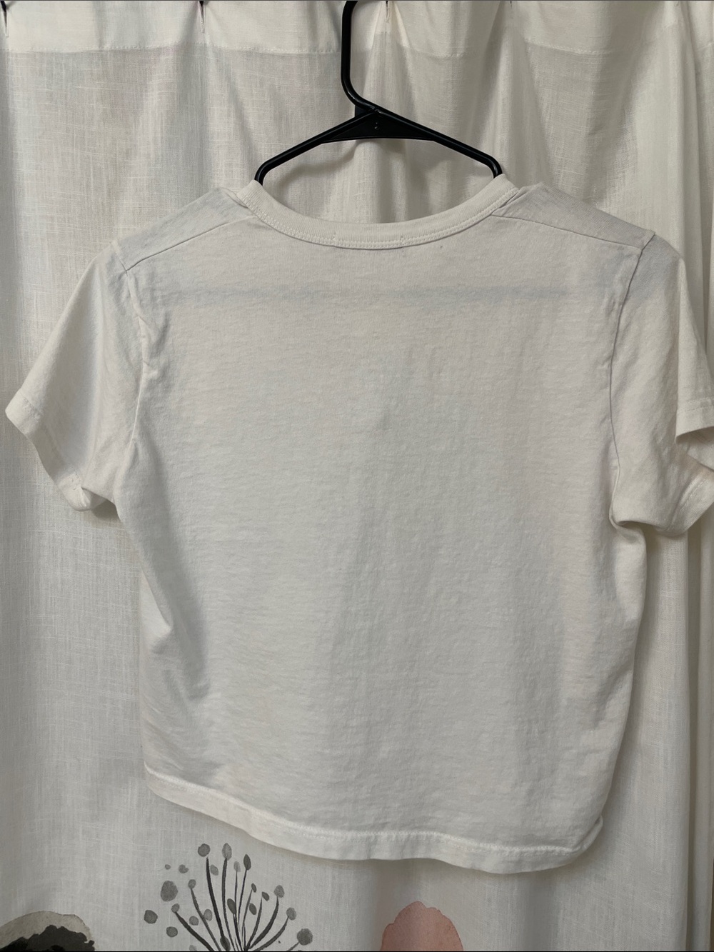Brandy Melville White Cropped Henley Tee - Picture 3 of 4